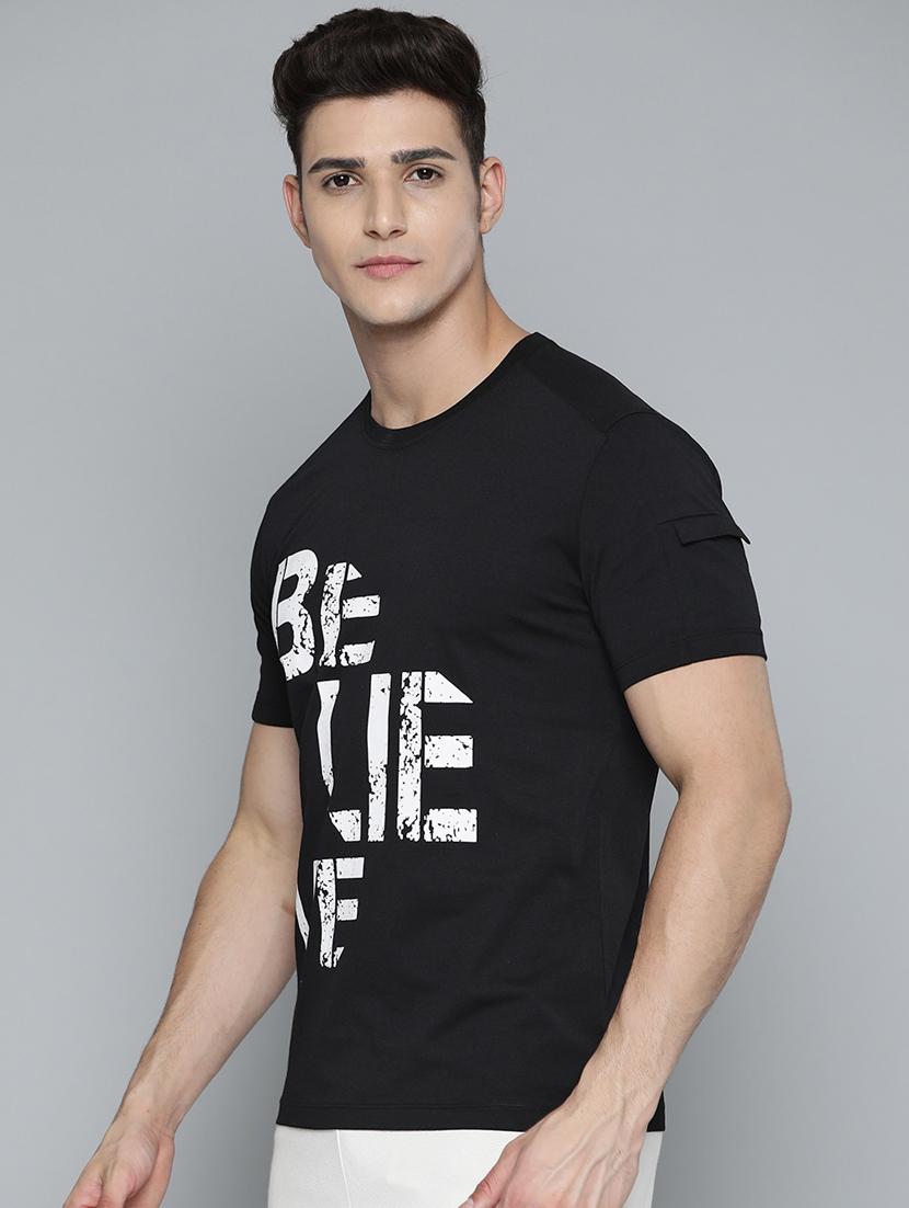 black chest-printed t-shirt - 18326514 -  Standard Image - 1