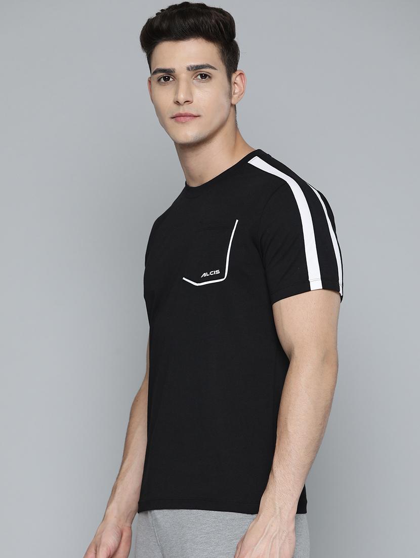 black side taped t-shirt - 18326517 - Standard Image - 1