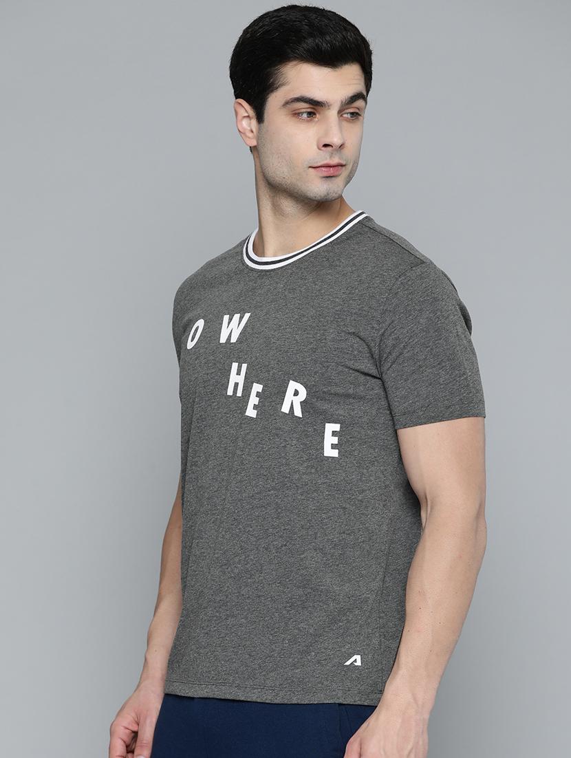 grey chest-printed t-shirt - 18326518 -  Standard Image - 1