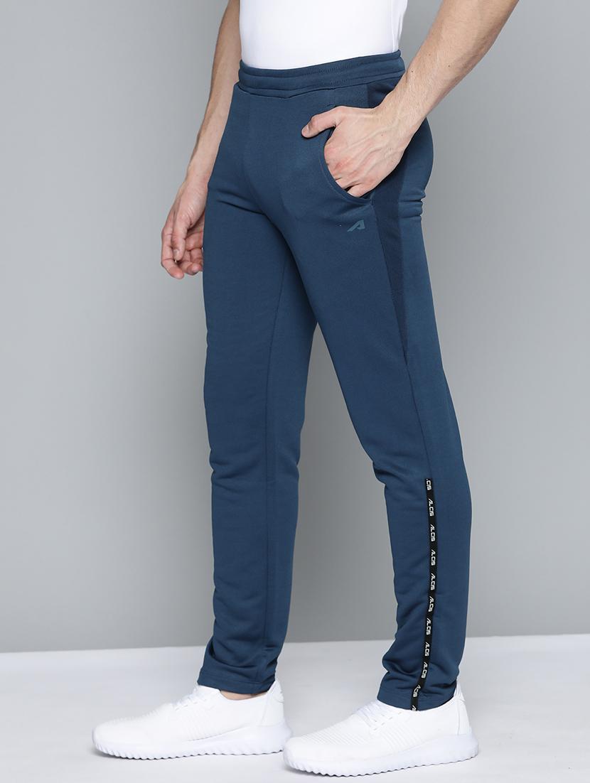 navy-blue solid full length track pant - 18326525 - Standard Image - 1