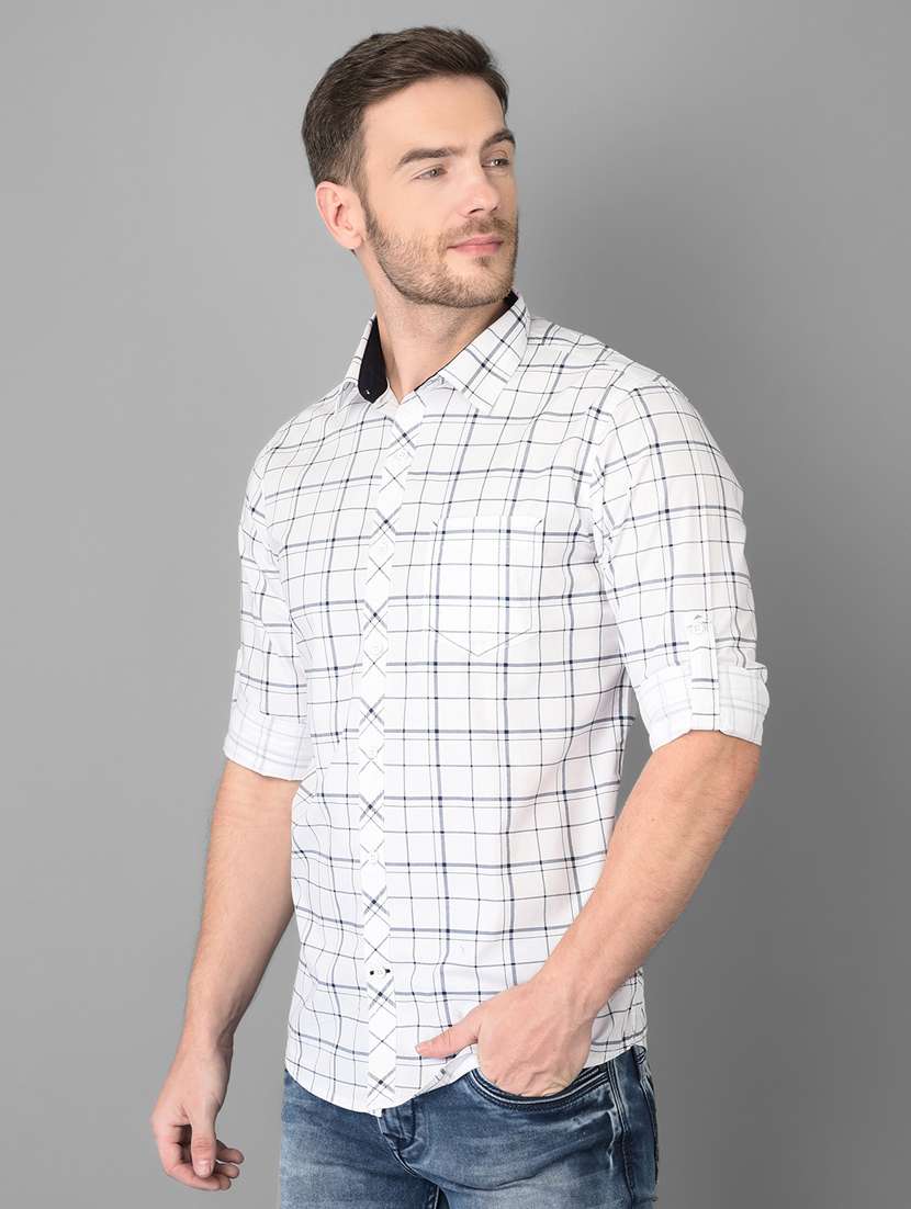 white checkered casual shirt - 18326650 -  Standard Image - 1