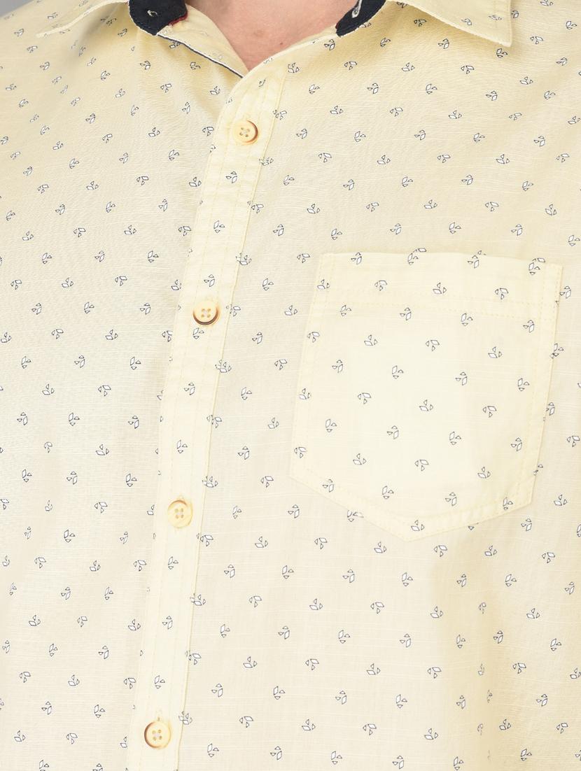 yellow printed casual shirt - 18326653 - Standard Image - 4