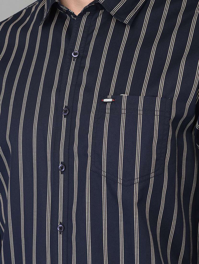 navy blue striped casual shirt - 18326658 -  Standard Image - 4