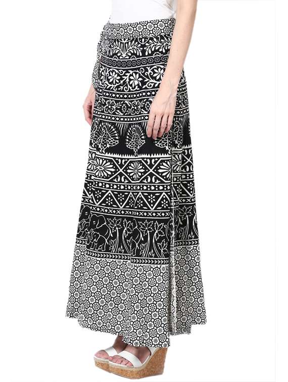 white printed flared skirt - 18327734 -  Standard Image - 1