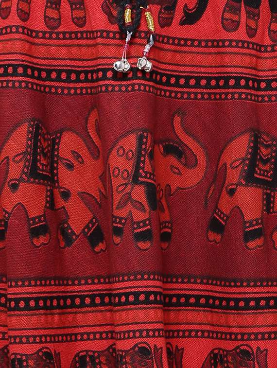 red printed flared skirt - 18327757 -  Standard Image - 4