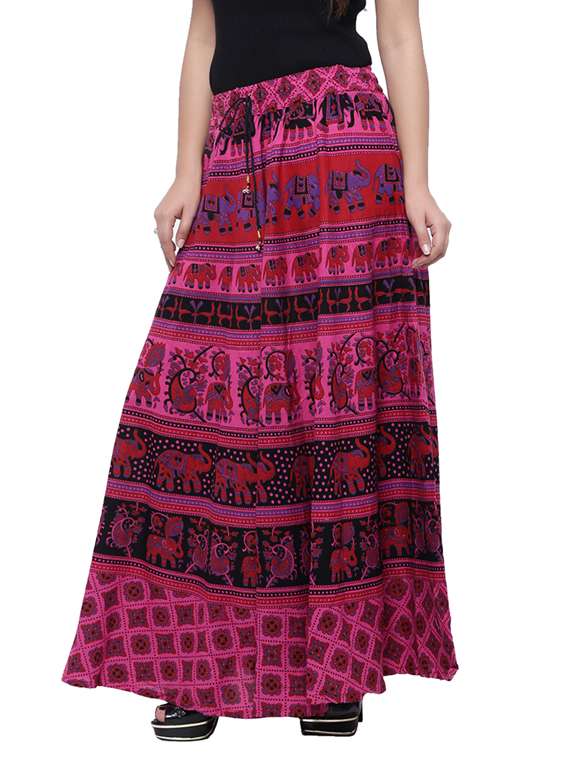 pink printed flared skirt - 18327758 -  Standard Image - 1