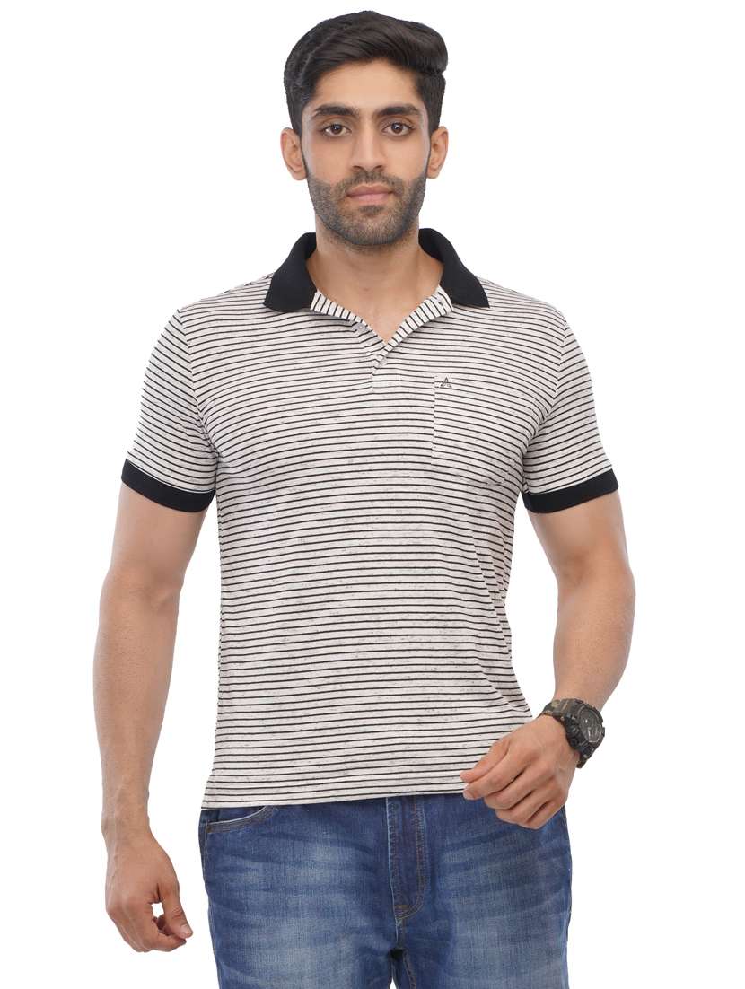 white striped polo t-shirt
