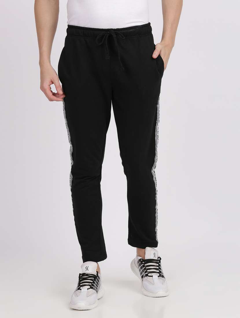 black taped full length track pant