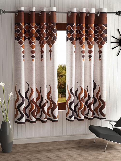home sizzler 2 pieces brown door curtains - 18328605 - Standard Image - 0