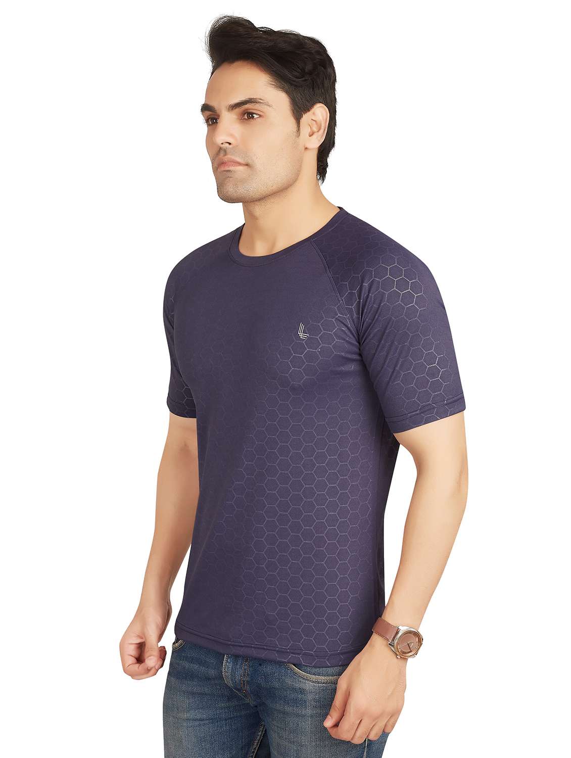navy blue printed t-shirt - 18328973 - Standard Image - 1