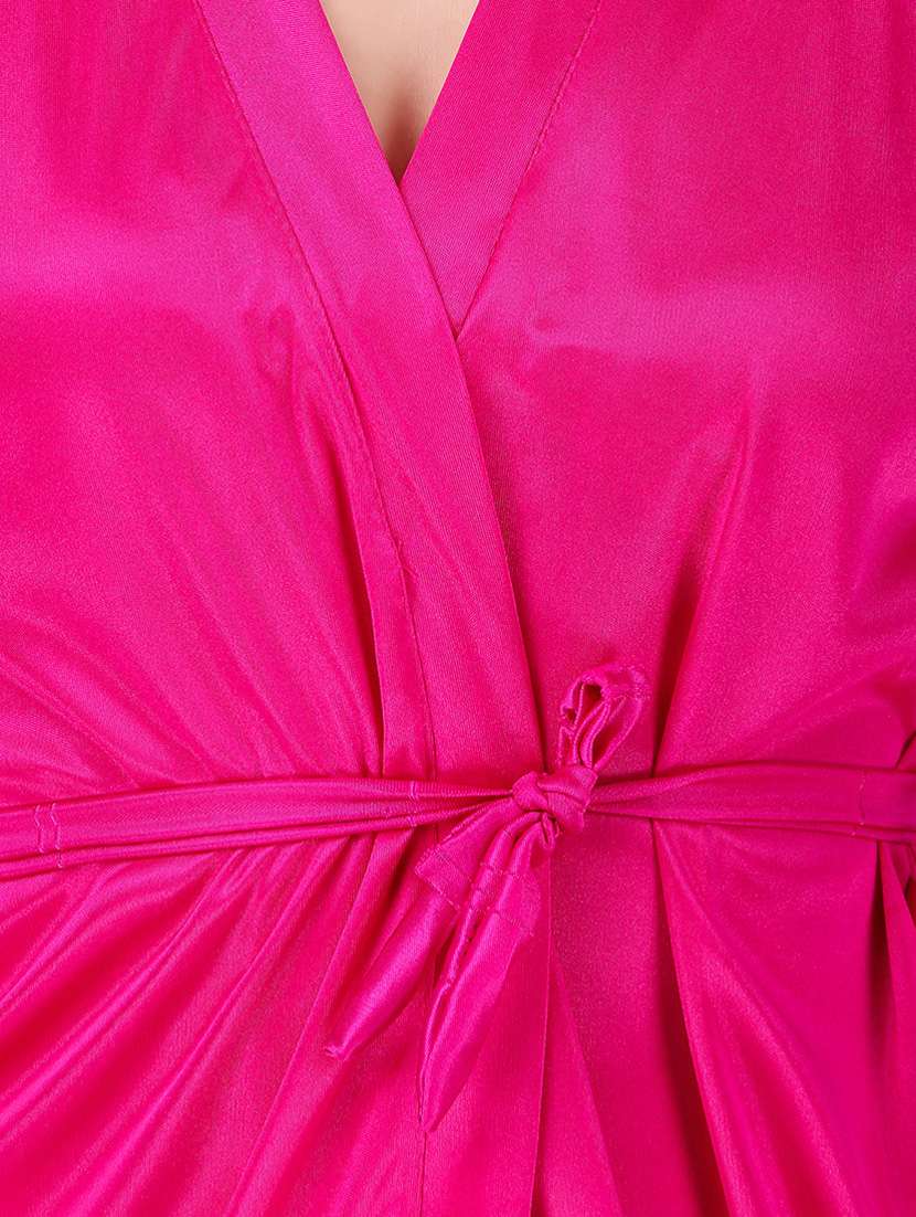 tie front lace detail robe set  - 18328988 -  Standard Image - 4