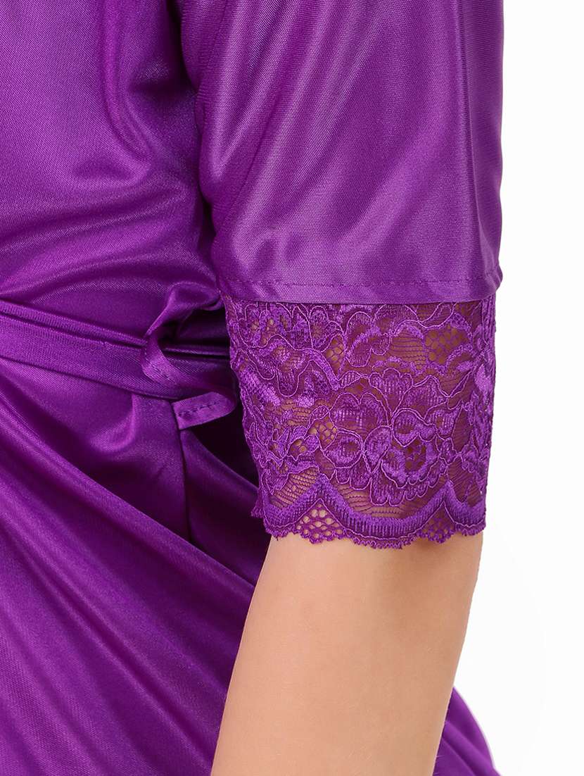 tie front lace detail nighty set  - 18328993 -  Standard Image - 4