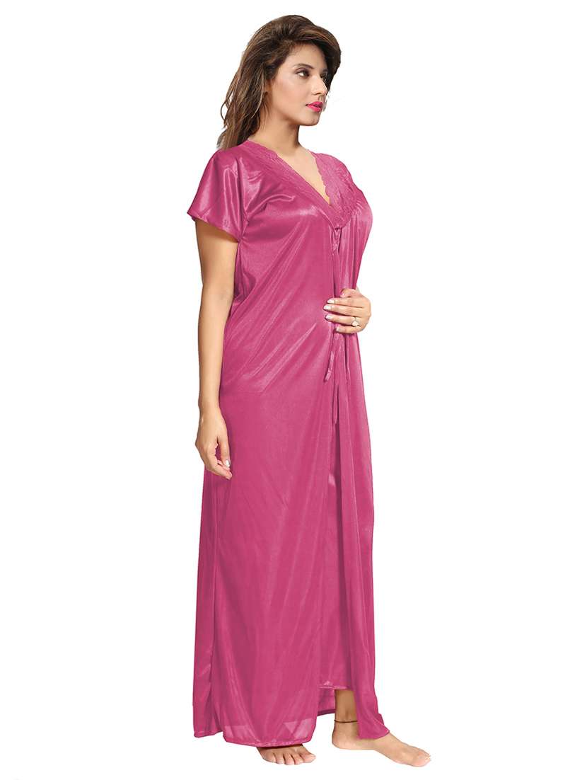 tie front lace detail nighty  - 18329010 -  Standard Image - 1