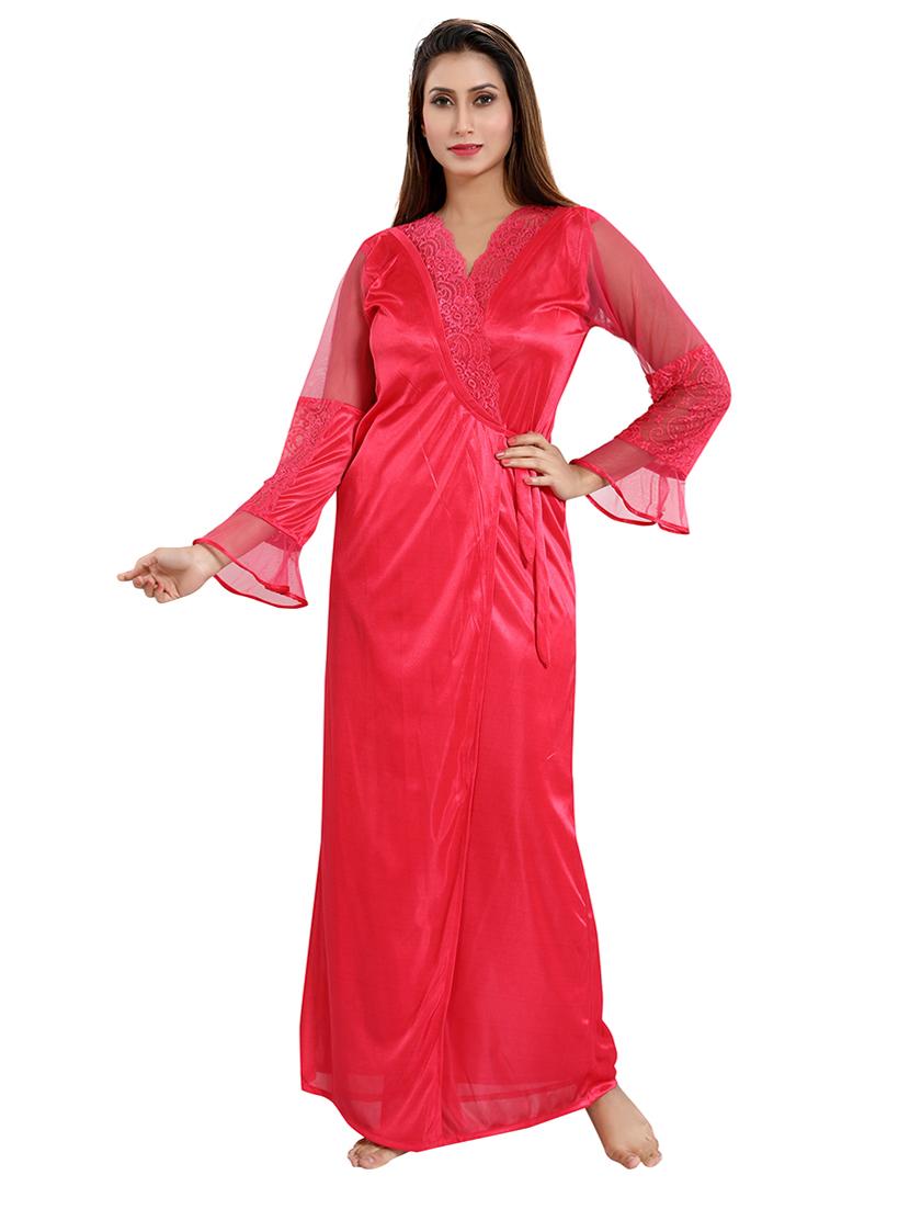 tie front lace detail nightwear set - 18329015 - Standard Image - 1