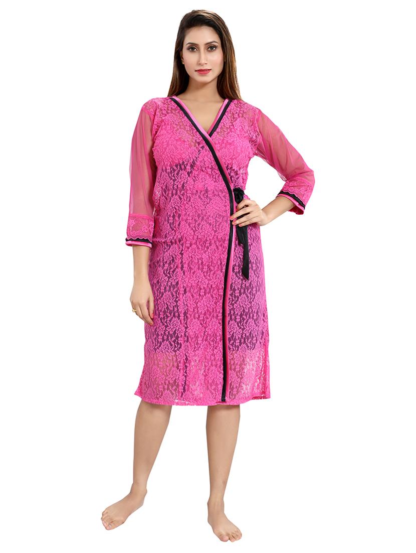 tie front lace detail nightwear set - 18329024 - Standard Image - 1