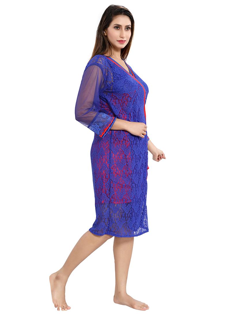 tie front lace detail nightwear set - 18329025 - Standard Image - 4