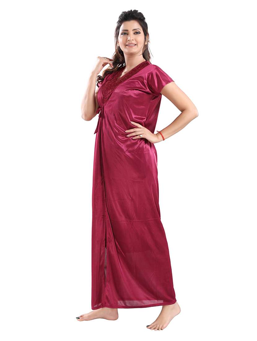 pink solid sleepwear robe set - 18329062 -  Standard Image - 1
