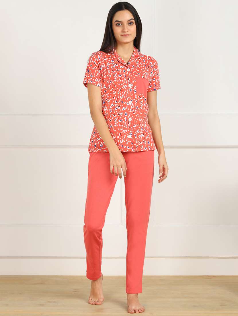 printed nightwear pyjama set