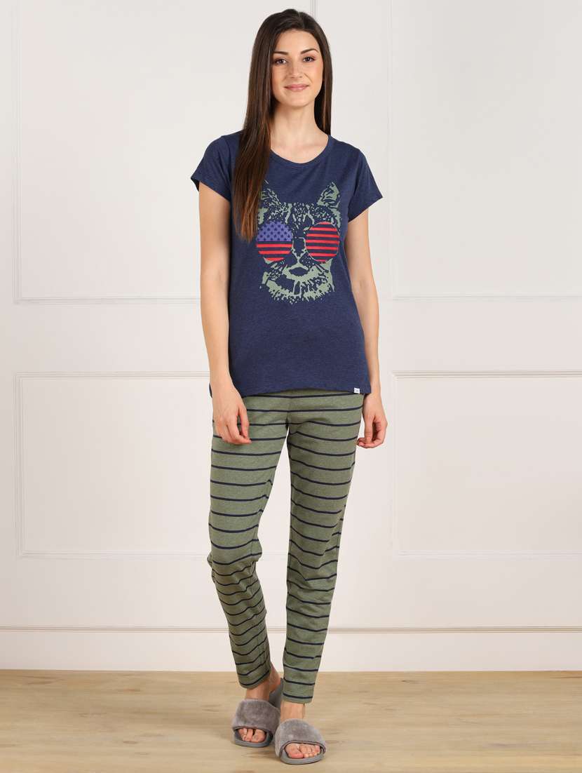 printed nightwear pyjama set