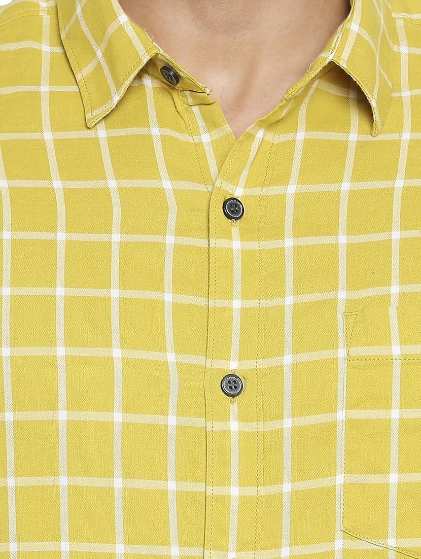 yellow checked casual shirt - 18329404 - Standard Image - 4