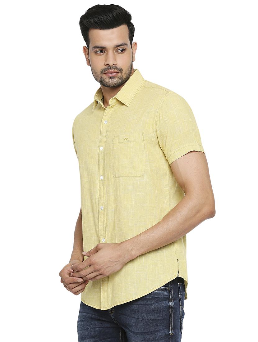 yellow solid casual shirt - 18329472 - Standard Image - 1