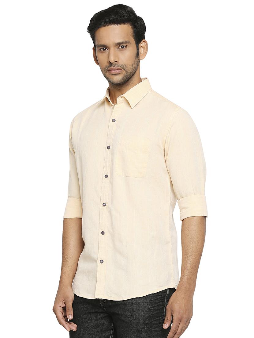 yellow solid casual shirt - 18329486 - Standard Image - 1