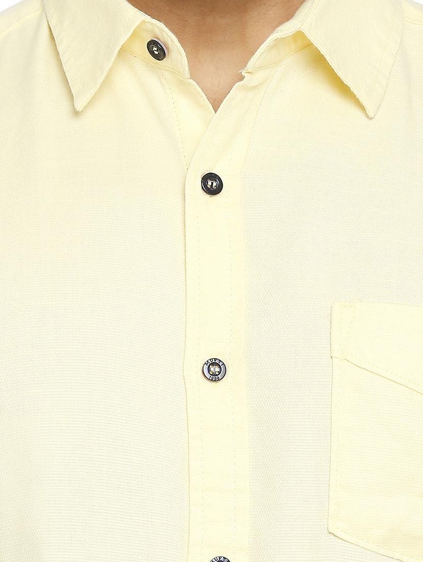 yellow solid casual shirt - 18329488 - Standard Image - 4