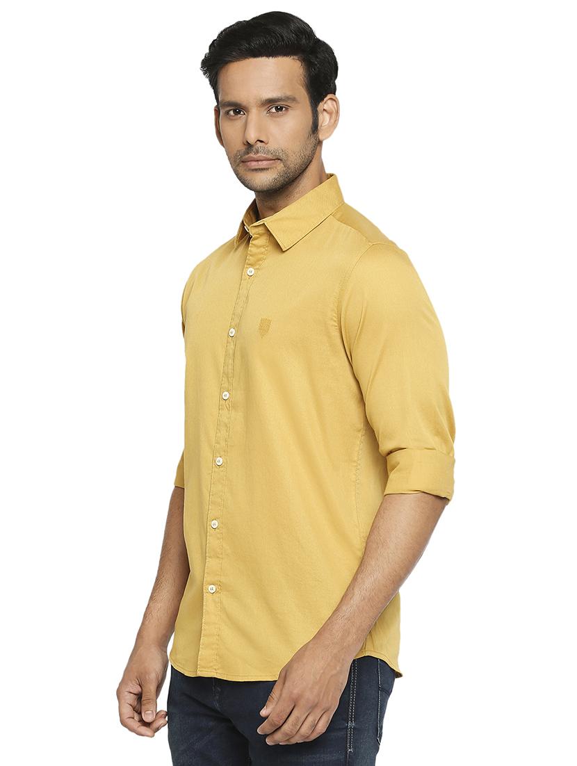 yellow solid casual shirt - 18329496 - Standard Image - 1
