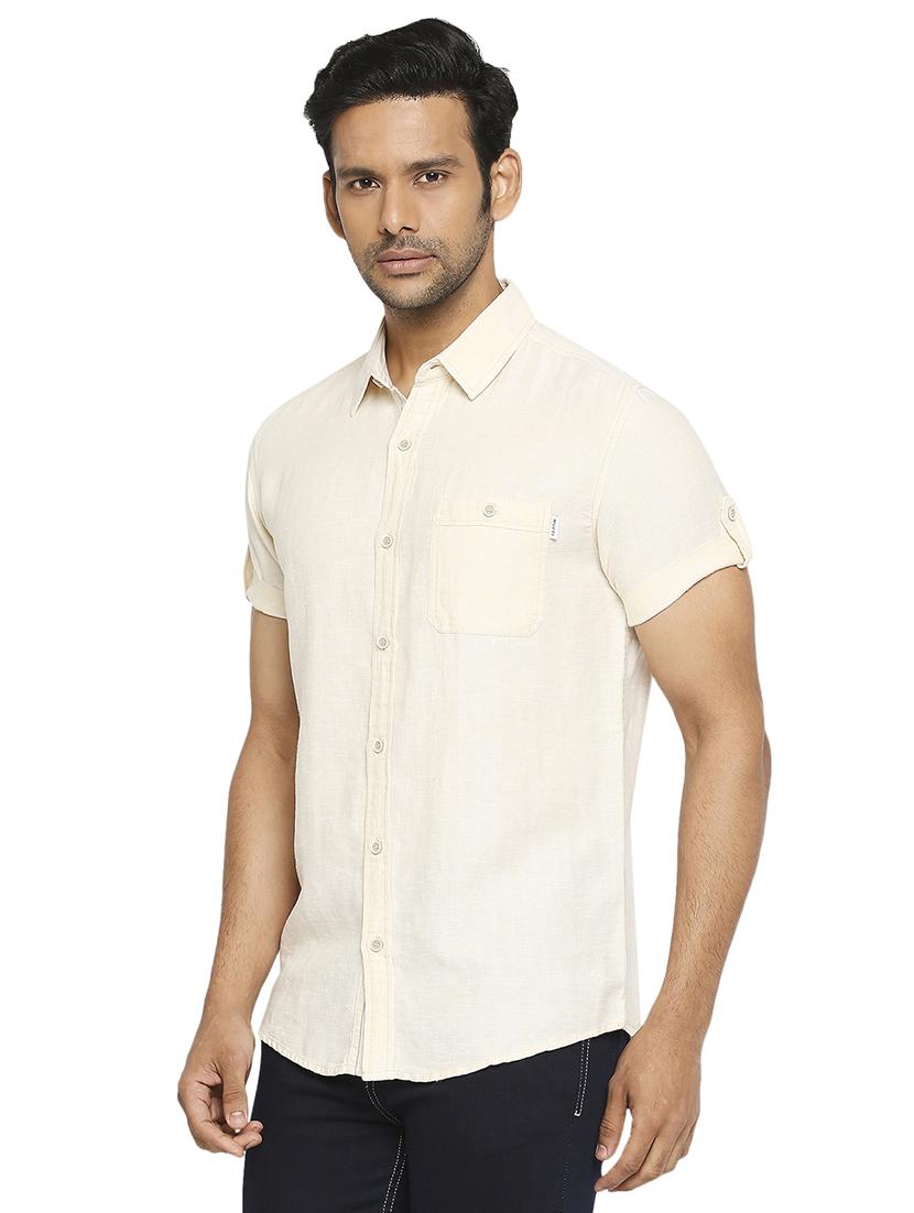 white solid casual shirt - 18329497 - Standard Image - 1