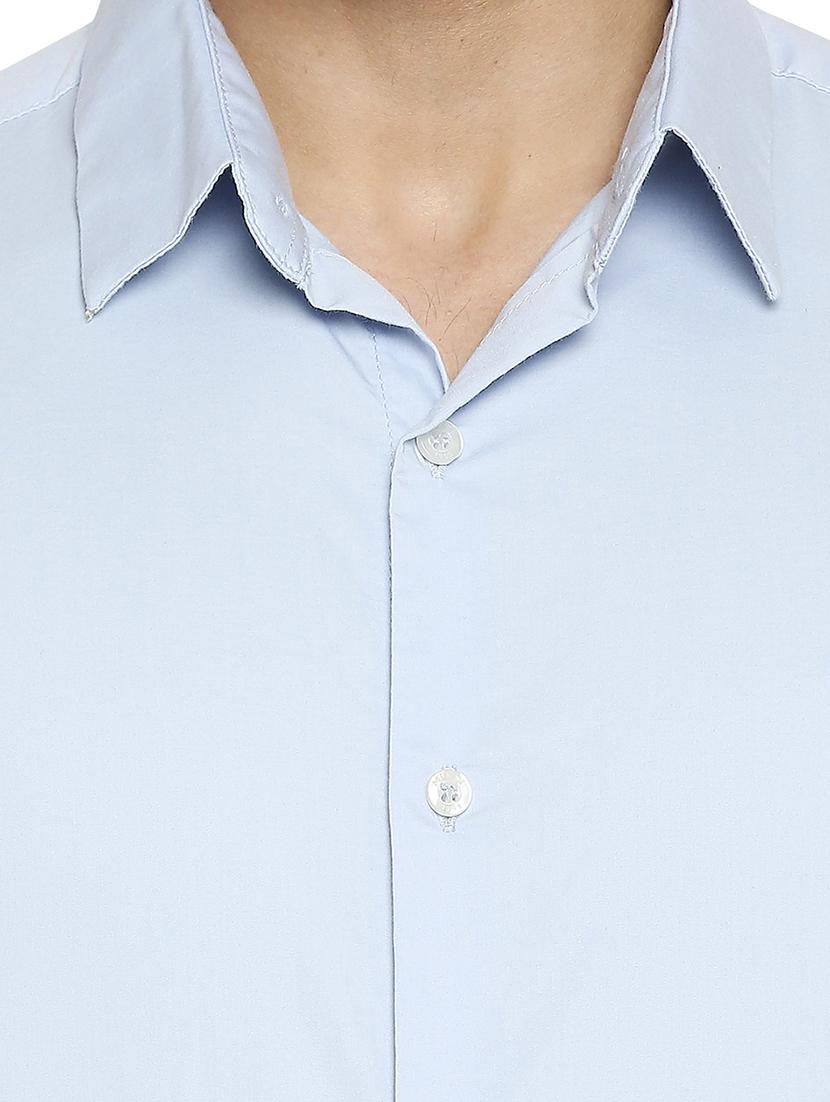 light blue solid casual shirt - 18329505 - Standard Image - 4