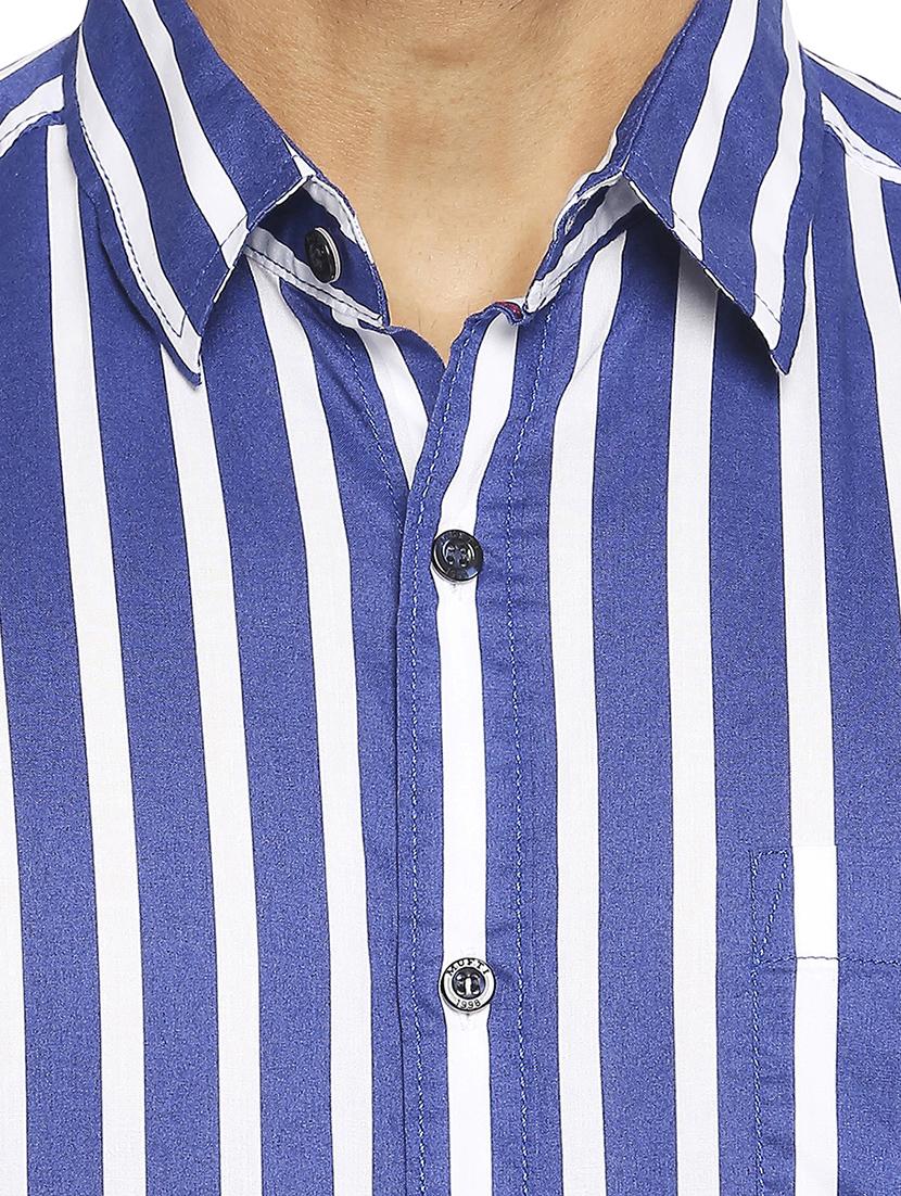 blue striped casual shirt - 18329509 - Standard Image - 4