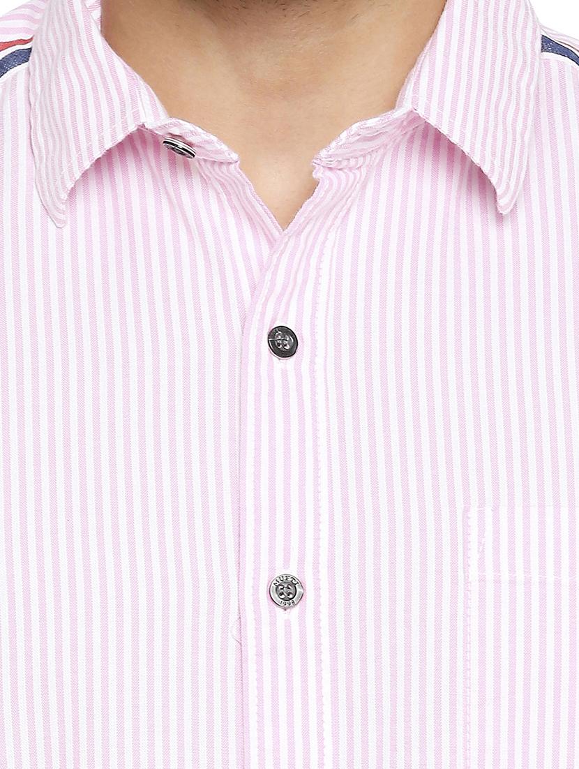 pink striped casual shirt - 18329513 - Standard Image - 4