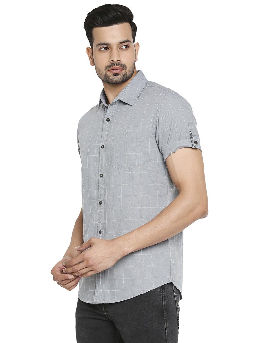 grey checked casual shirt - 18329520 -  Standard Image - 1