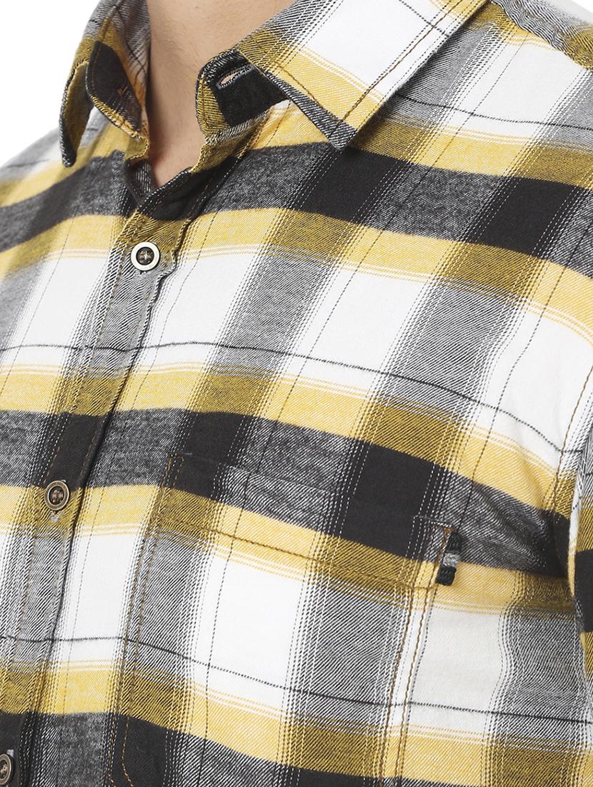 yellow checked casual shirt - 18329571 - Standard Image - 4