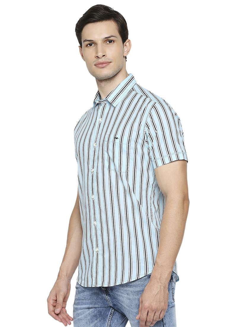 light blue striped casual shirt - 18329639 - Standard Image - 1