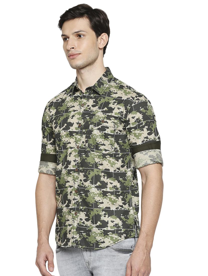 green camouflage casual shirt - 18329650 - Standard Image - 1