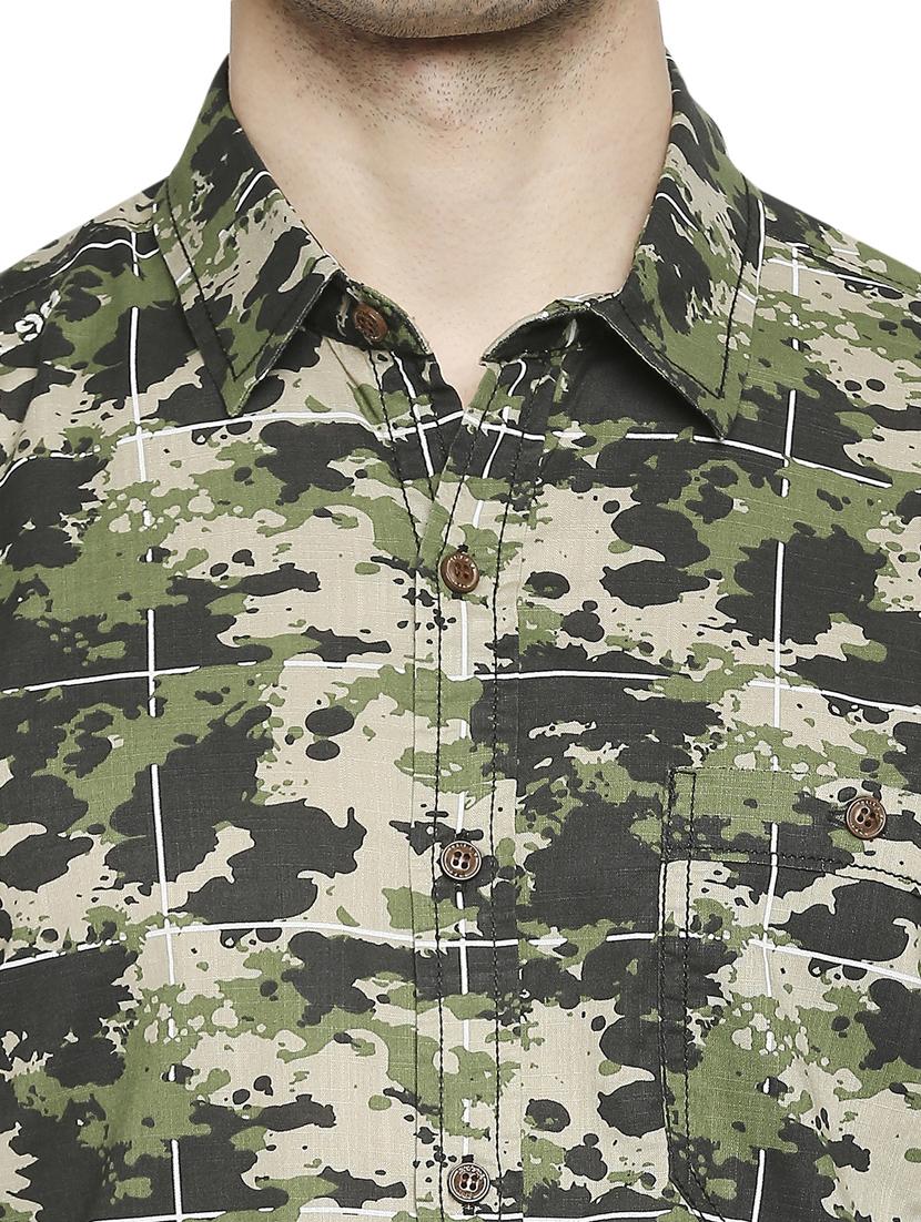 green camouflage casual shirt - 18329650 - Standard Image - 4