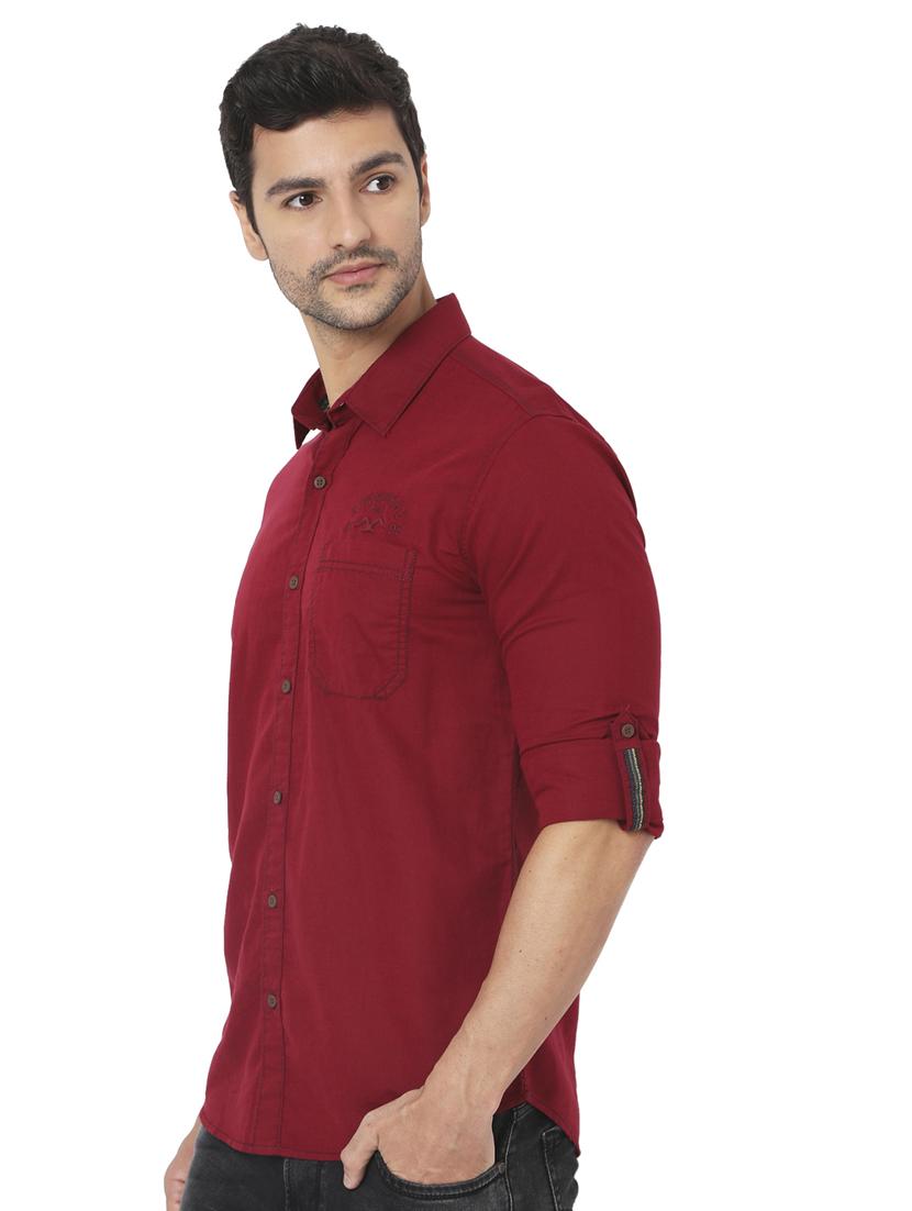 red solid casual shirt - 18329724 - Standard Image - 1