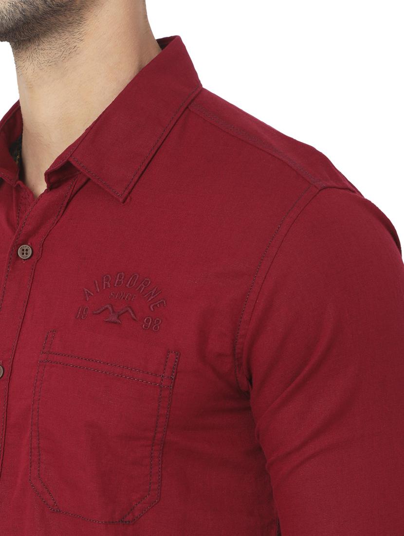 red solid casual shirt - 18329724 - Standard Image - 4