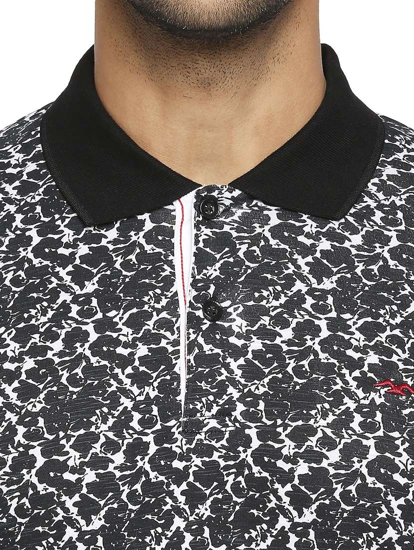 black printed polo t-shirt - 18329880 - Standard Image - 4