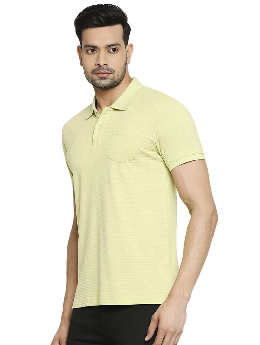 yellow solid polo t-shirt - 18329936 - Standard Image - 1
