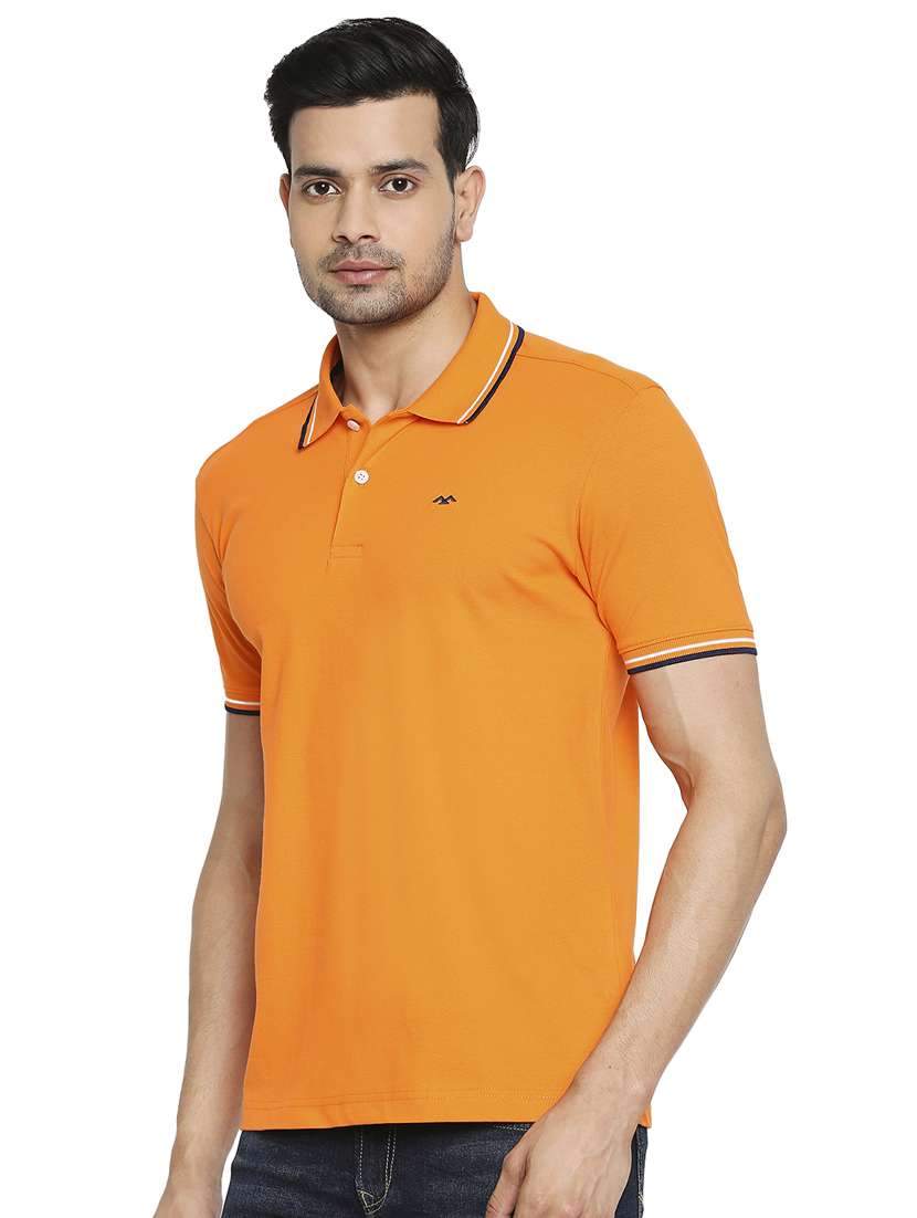 orange solid polo t-shirt  - 18329941 -  Standard Image - 1