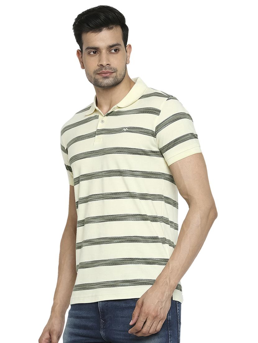 off white striped polo t-shirt - 18329951 - Standard Image - 1