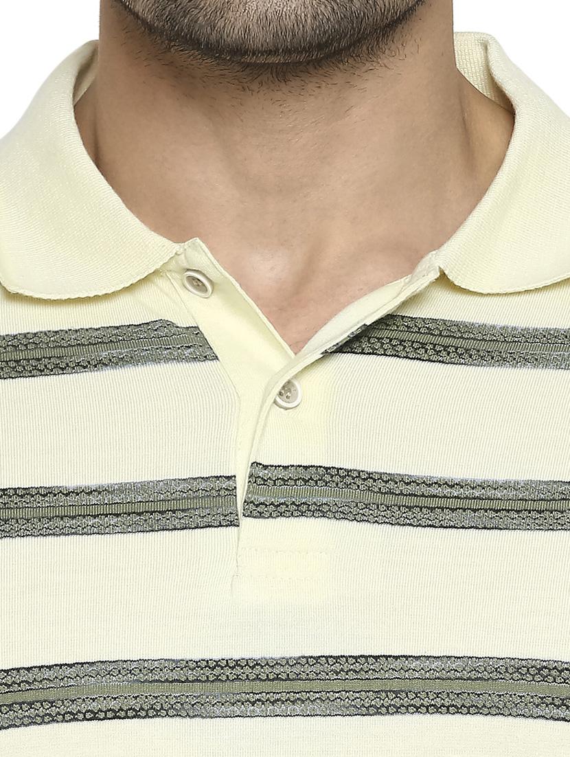 off white striped polo t-shirt - 18329951 - Standard Image - 4