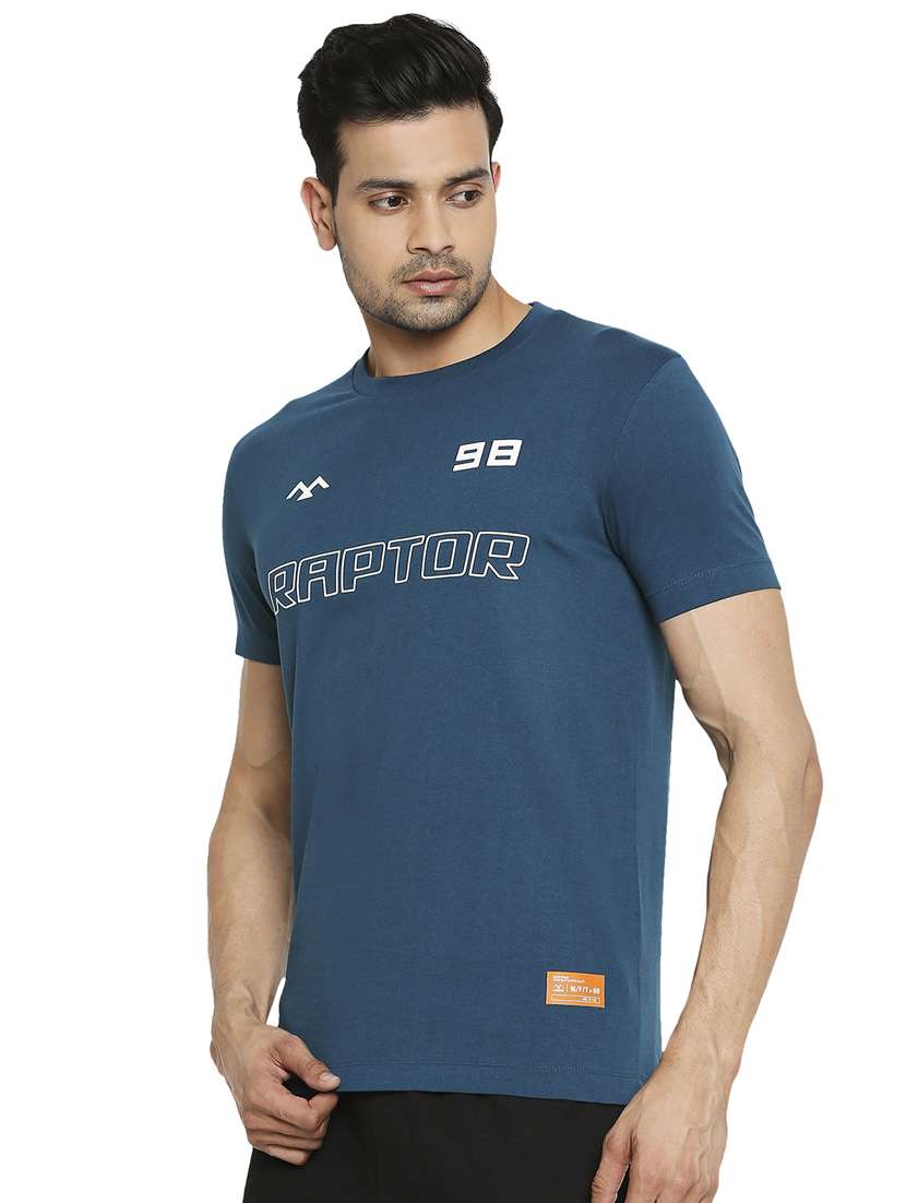teal blue front print t-shirt - 18329962 - Standard Image - 1