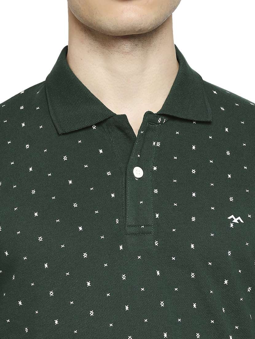 green printed polo t-shirt - 18329978 - Standard Image - 4