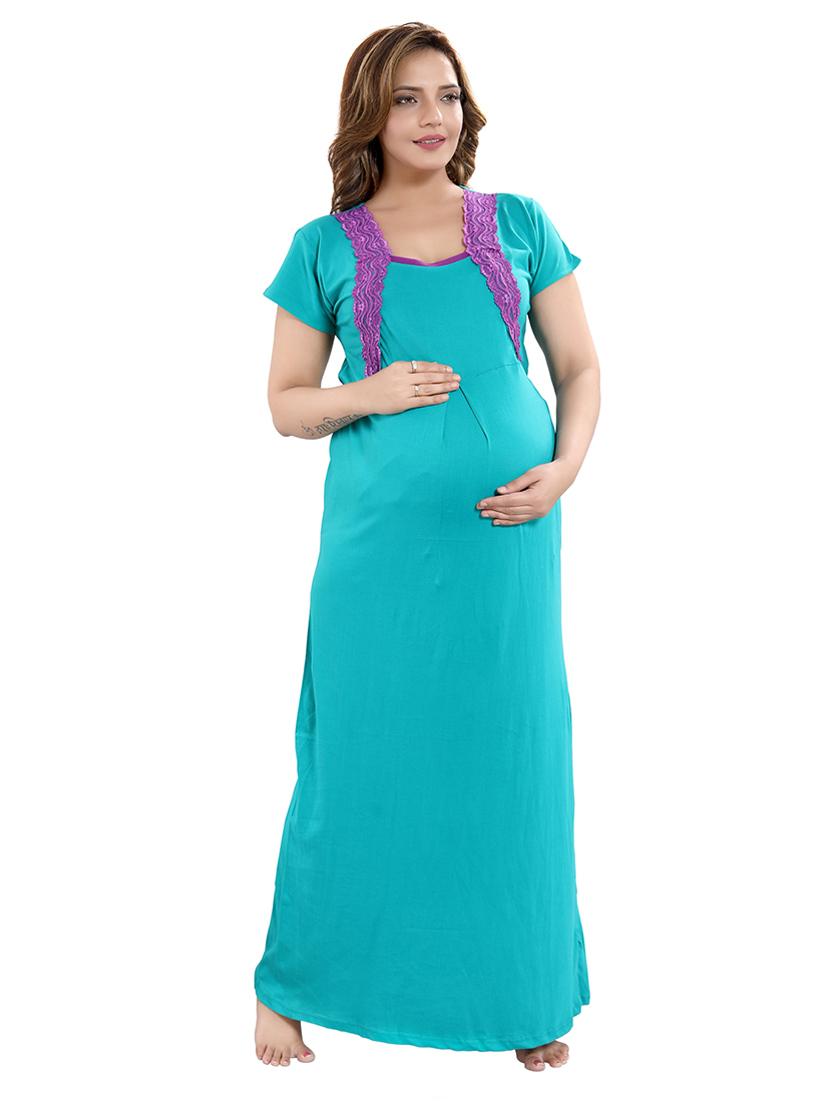 light blue cotton maternity wear - 18330172 - Standard Image - 1