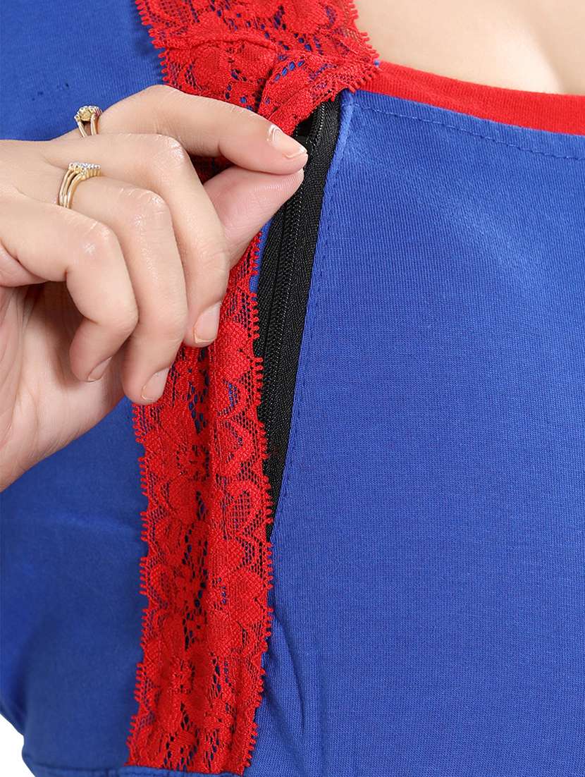 blue cotton maternity wear - 18330174 -  Standard Image - 4