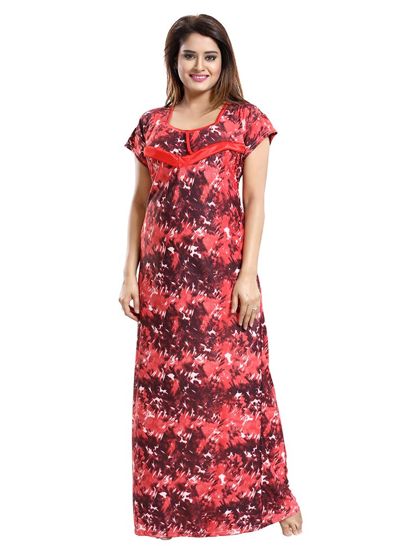 red satin maternity wear - 18330189 - Standard Image - 1