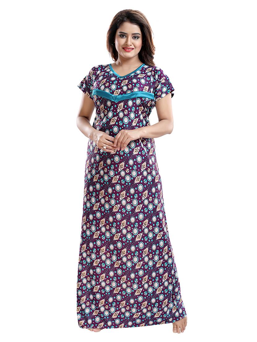 purple satin maternity wear - 18330202 - Standard Image - 1